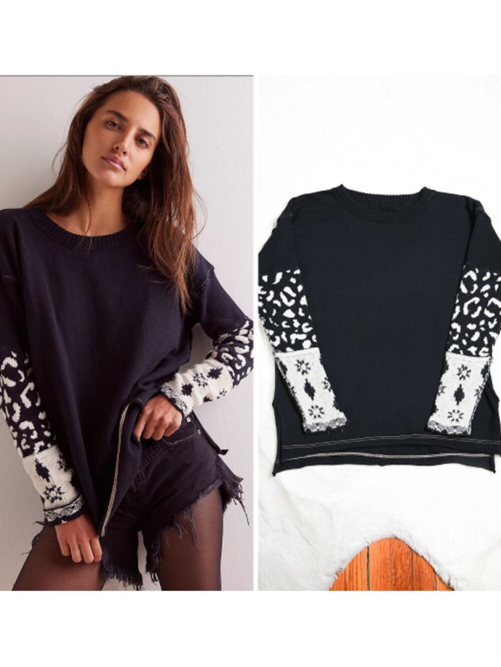 WE THE FREE Tiger Style Cuff Pullover Shirt